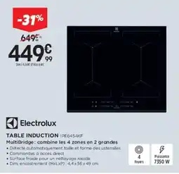 Pulsat ELECTROLUX Table induction ipe6454kf offre