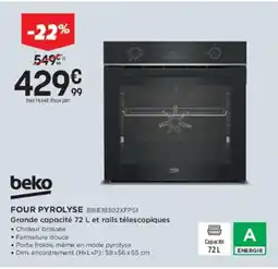 Pulsat BEKO Four pyrolyse bbie18302xfps1 offre
