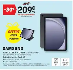 Pulsat SAMSUNG Tablette + cover ens sm-x210mai offre