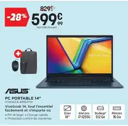 Pulsat ASUS Pc portable 14" x1404za-am547w offre