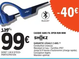 E.Leclerc Espace Culturel SHOKZ Casque sans fil open run mini offre