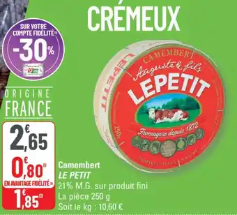 G20 Camembert le petit offre