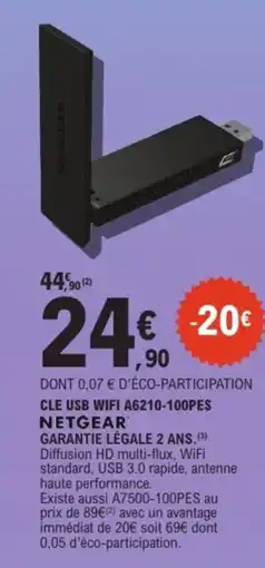 E.Leclerc Espace Culturel NETGEAR Cle usb wifi a6210-100pes offre