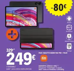E.Leclerc Espace Culturel REDMI Pack tablette redmi pad pro + folio offre