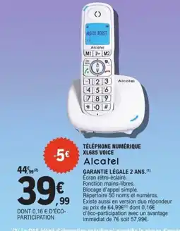 E.Leclerc Espace Culturel ALCATEL Téléphone numérique xl685 voice offre