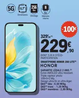 E.Leclerc Espace Culturel HONOR Smartphone honor 200 lite offre
