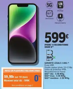 E.Leclerc Espace Culturel IPHONE 14 Reconditionne grade b offre