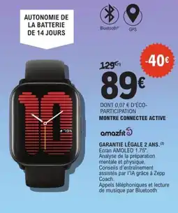 E.Leclerc Espace Culturel AMAZFIT Montre connectee active offre