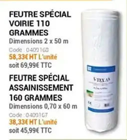Agrial Feutre spécial assainissement 160 grammes offre