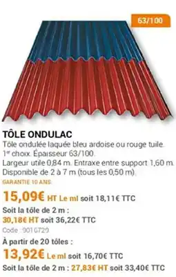 Agrial Tôle ondulac offre