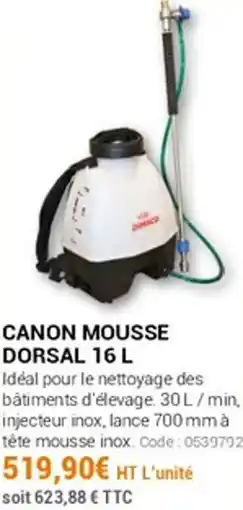 Agrial Canon mousse dorsal offre