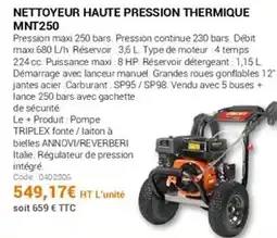 Agrial Nettoyeur haute pression thermique mnt250 offre