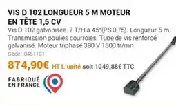Agrial Vis d 102 longueur 5 m moteur en tête 1,5 cv offre