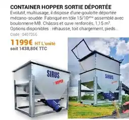 Agrial Container hopper sortie déportée offre