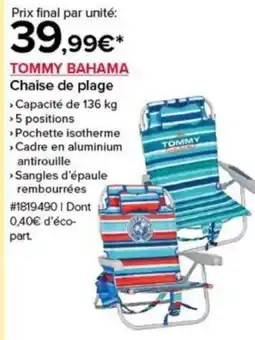 Costco TOMMY BAHAMA Chaise de plage offre