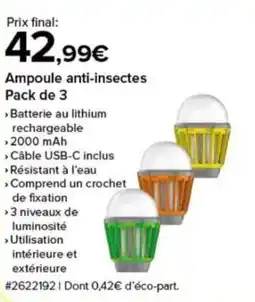 Costco Ampoule anti-insectes Pack de 3 offre