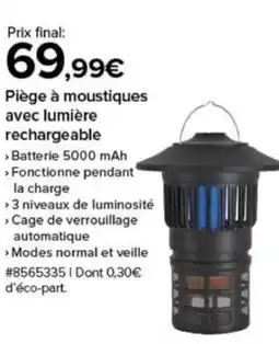 Costco Piège à moustiques avec lumière rechargeable offre