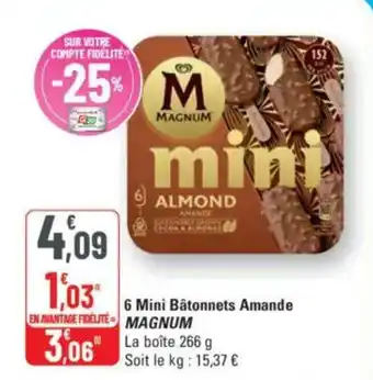G20 6 mini bâtonnets amande magnum offre