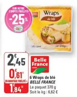 G20 6 wraps de blé belle france offre