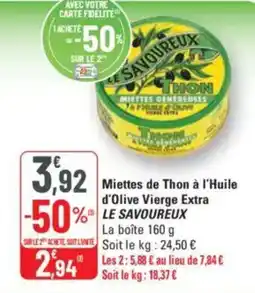 G20 Miettes de thon à l'huile d'olive vierge extra le savoureux offre
