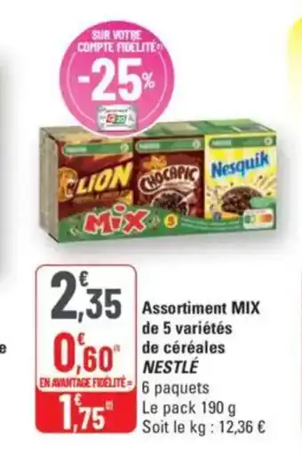 G20 Assortiment mix de 5 variétés de céréales nestlé offre