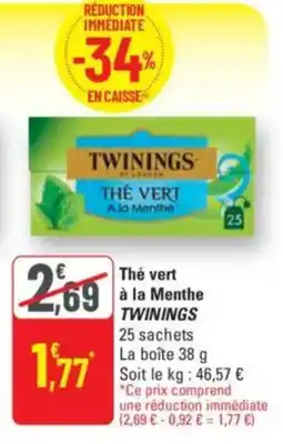 G20 Thé vert à la menthe twinings offre