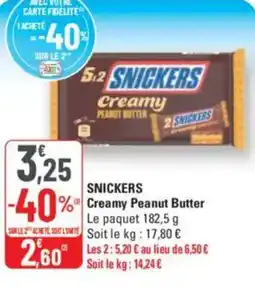 G20 Snickers creamy peanut butter offre