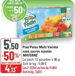 G20 Pom potes multi variété sans sucres ajoutés materne offre