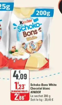 G20 Schoko-bons white chocolat blanc kinder offre