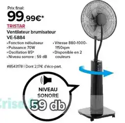 Costco TRISTAR Ventilateur brumisateur offre