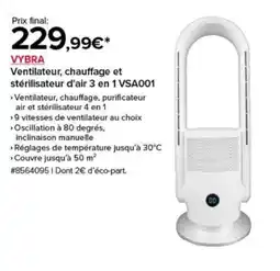 Costco VYBRA Ventilateur, chauffage et stérilisateur d'air 3 en 1 VSA001 offre
