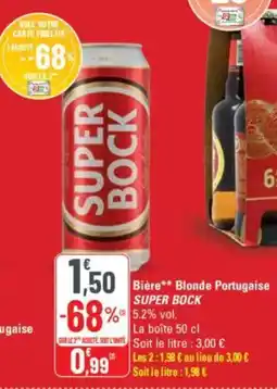 G20 Bière blonde portugaise super bock offre