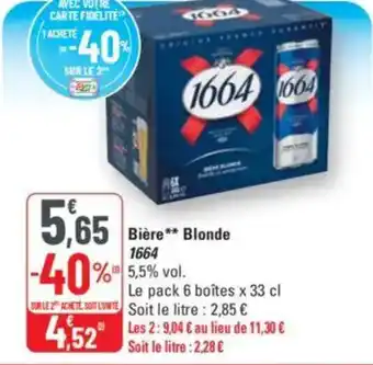 G20 Bière blonde 1664 offre