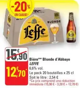 G20 Biere blonde d'abbaye leffe offre