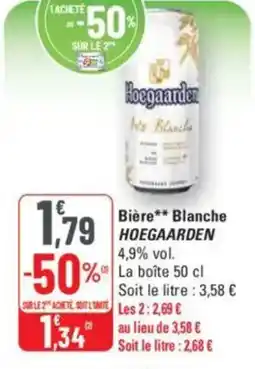G20 Bière blanche hoegaarden offre