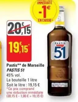 G20 Pastis de marseille pastis 51 offre