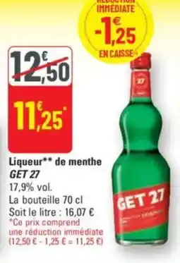 G20 Liqueur de menthe get 27 offre