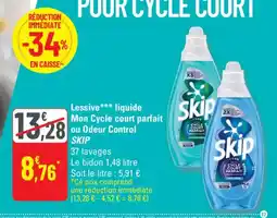 G20 Lessive liquide mon cycle court parfait ou odeur control skip offre