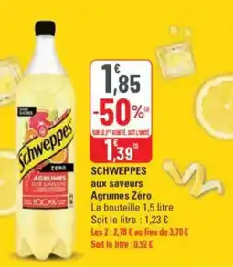 G20 Schweppes aux saveurs agrumes zéro offre