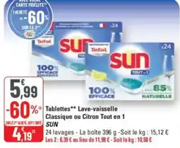 G20 Tablettes lave-vaisselle classique ou citron tout en 1 sun offre