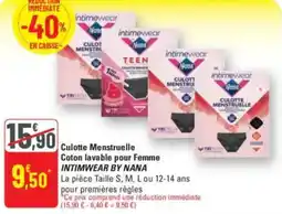 G20 Culotte menstruelle coton lavable pour femme intimwear by nana offre