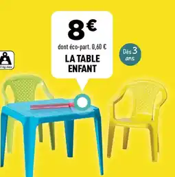 Centrakor La table enfant offre