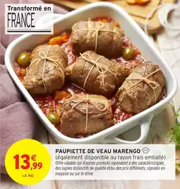 Intermarché Paupiette de veau marengo offre