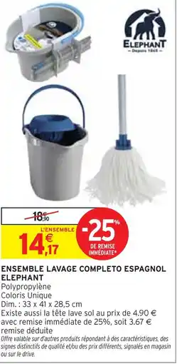 Intermarché ELEPHANT Ensemble lavage completo espagnol offre
