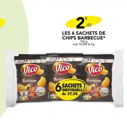 Stokomani VICO Les 6 sachets de chips barbecue offre