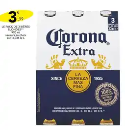 Stokomani CORONA EXTRA Le pack de 3 bières blondes offre