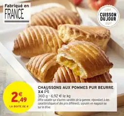 Intermarché Chaussons aux pommes pur beurre x4 offre