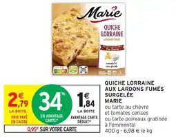 Intermarché Quiche lorraine aux lardons fumés surgelée marie offre