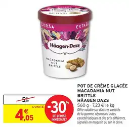 Intermarché Pot de crème glacée macadamia nut brittle häagen dazs offre