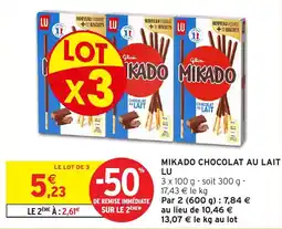 Intermarché Mikado chocolat au lait lu offre